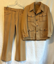 VTG 1970s Mustard Gold Yellow Lucasini Suit 42 Jacket 36 Pants