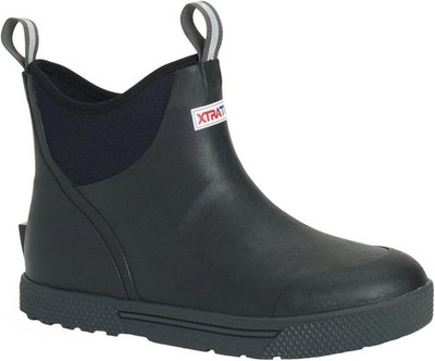 Xtratuf Men's Waterproof Wheelhouse Ankle Deck Regular Boot, Black, Size Options