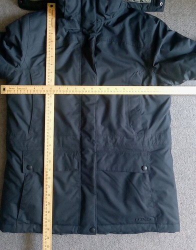 LL Bean Baxter State Parka Women's S REG Blue Downtek Hooded No Fur Trim EUC - Picture 14 of 14