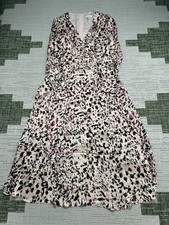Ted Baker Dress Womens 2 Us 6 Pink Black Satin Midi 