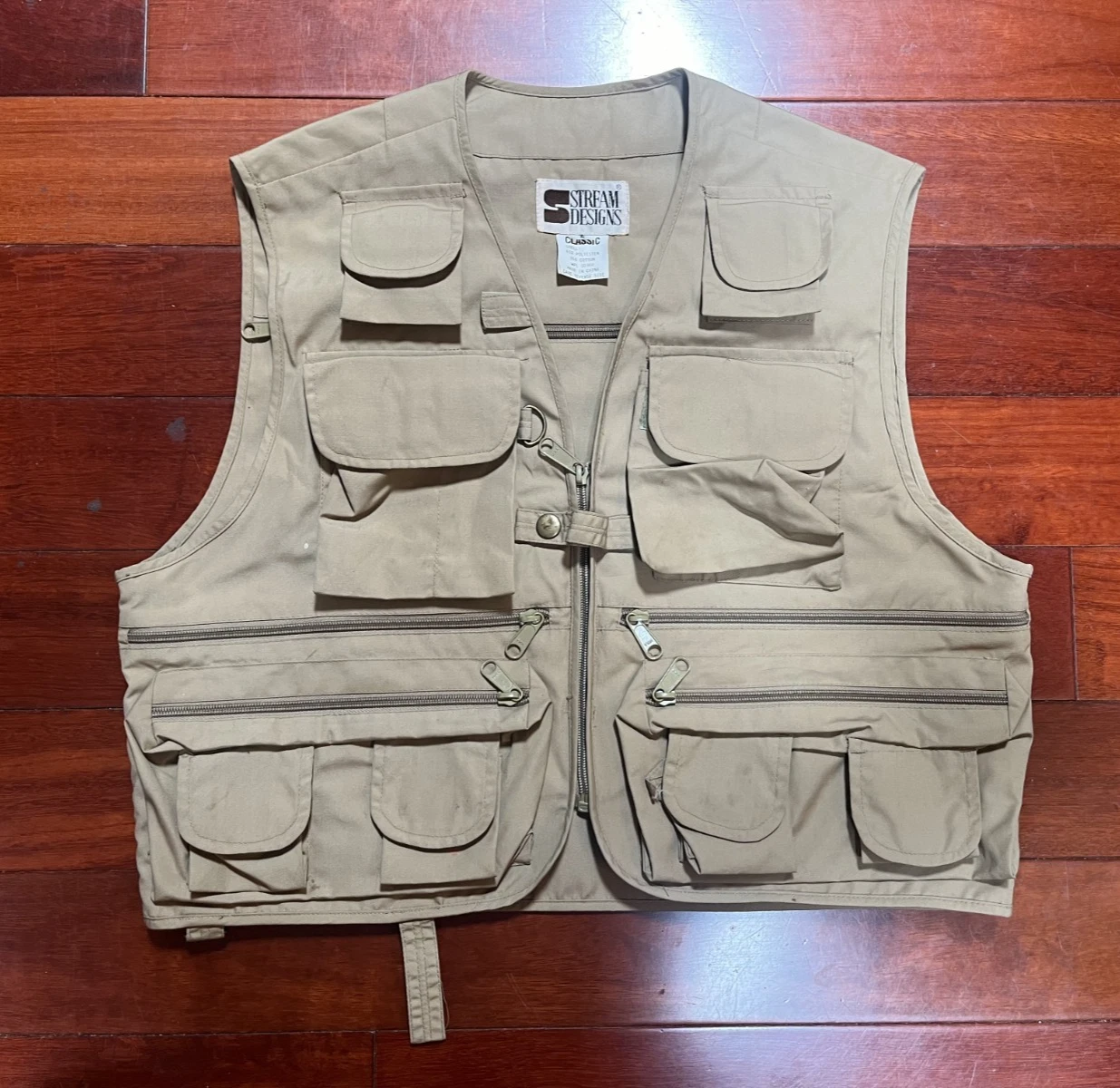 Vintage Stream Designs Khaki Utility Vest Multi-Pocket Fishing Jacket Small
Opens in a new window or