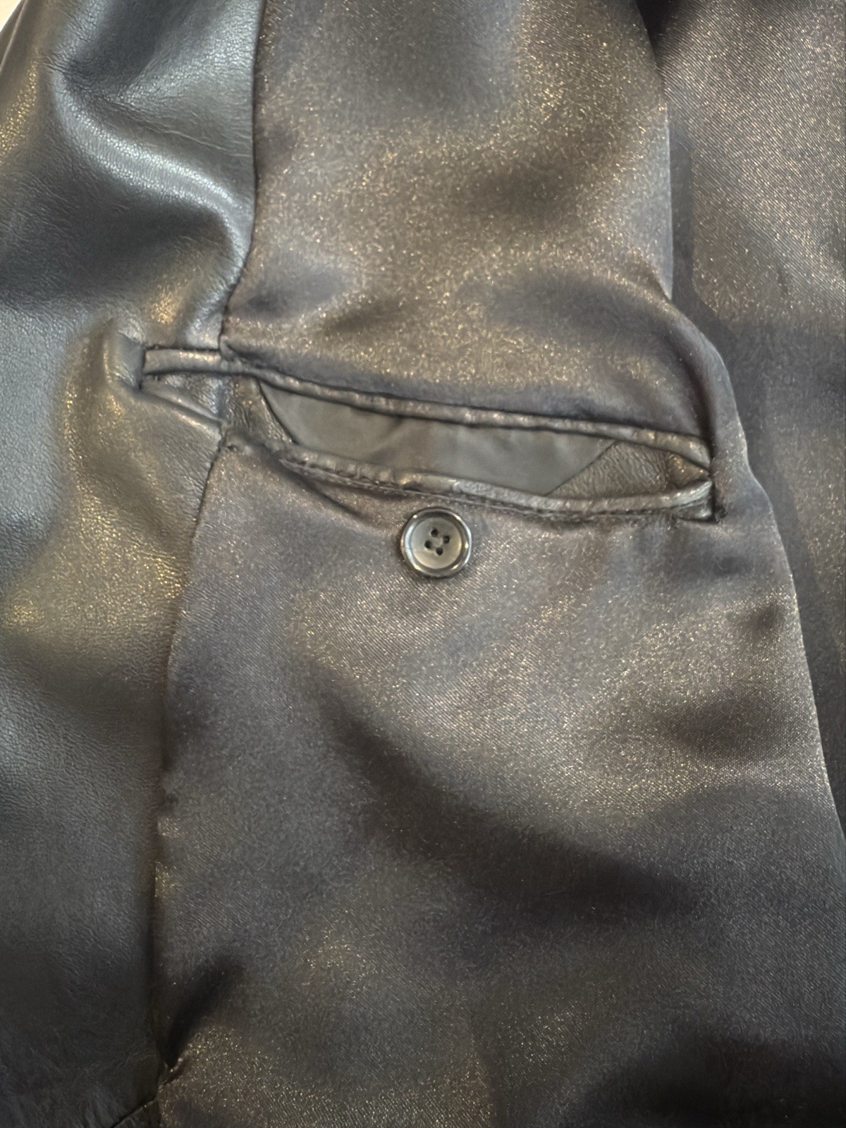 Vintage GUCCI Black Leather Blazer Jacket – Mens Tailored Tom Ford Era - UK 42 image 6