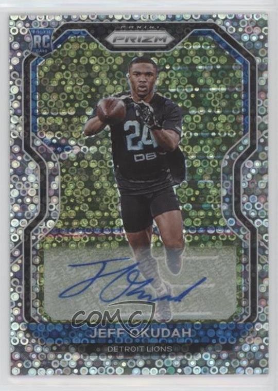 2020 Panini Prizm No Huddle Jeff Okudah #359 Rookie Auto RC 0c3