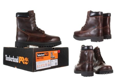 Timberland Pro  Men's DIRECT ATTACH 8'' SOFT TOE Brown Waterproof Boots Size 14 W