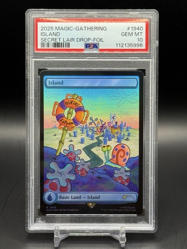 2025 Magic The Gathering SpongeBob Secret Lair Drop Island Foil PSA 10 Gem Mint
