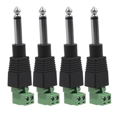 Nextpal 4 Pcs 1/4 Inch TS Mono Jack, 6.35mm Solderless Screw Terminal Audio... 