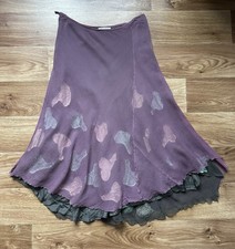 Armand Ventilo 100 Silk Skirt Purple Crinkle Midi Fairycore Whimsigoth Y2K 42