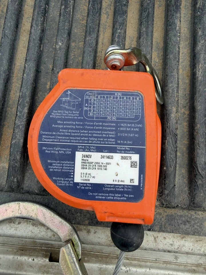 3M DBI SALA 3500276 Nano-Lok Edge Doble Pata Personal Auto Retráctil Línea de Vida 8 ft Foto 4 de 4