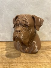 Dogue De Bordeaux Mastiff Dog Sculpture Ornament 4inch Black White Brown Or Grey