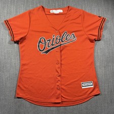 Baltimore Orioles Jersey Womens Large Orange MLB Baseball Majestic Cool Base