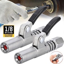 2 Pack Grease Gun Coupler High Pressure Quick Release Lock Oil Injection Nozzles