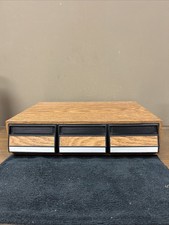 Vintage Wooden 3 Drawer 36 Cassette Tape Storage Case Box Holder