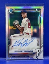 Micah Ottenbreit 2021 Bowman Chrome Refractor Auto /499 Philadelphia Phillies RC