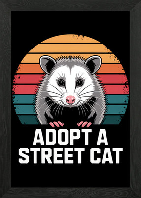 Opossum Street Cat Adoption gerahmtes Wandbild Poster Leinwanddruck Bild