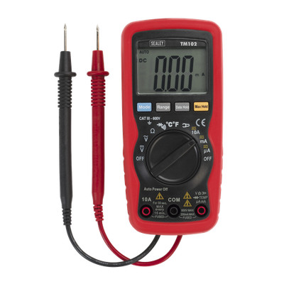 Sealey Professional Auto Ranging Digital Multimeter - 8 Funktionen rot TM102