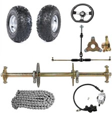 32" Go Kart Rear Axle Kit 6" Wheels Front Steering Racing Quad Trike Golf Bike