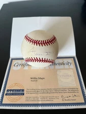Willie Mays- Auto Autograph Signed- Baseball- Steiner COA