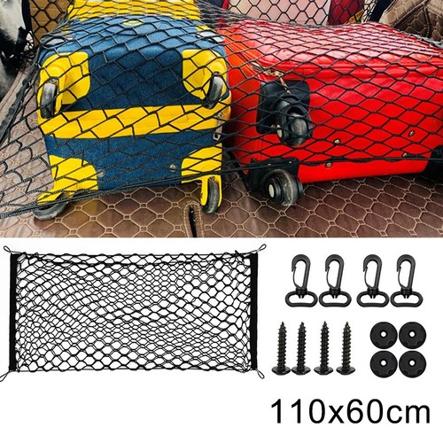 Car Trunk Net Cargo Organizer Elastic Mesh Storage Luggage 110x60 cm Black - Picture 13 of 14