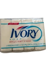 Vintage Ivory Bar Soap Lot of 4 Personal Size Bars 3.5 oz NEW NOS 1996 80's Prop