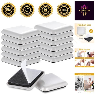 Reusable 1.5'' Square Furniture Sliders - Noise Reduction and Easy Movement!