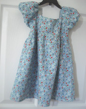 Janie and Jack Blue Floral Print Puff Sleeve Dress Size 4