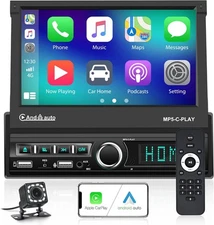 Hikity Car Radio 1 DIN Carplay 7 Rear Camera Micro Remote Control A3110