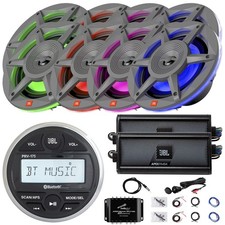 Pontoon Boat Audio Bundle: JBL Digital Media Receiver, 8x 6.5" Speaker, 2x Amp