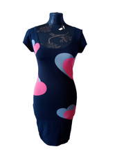 DIVIDED by H&M, Jersey Shirtkleid, schwarz, Figurbetont, Kurzarm, Herzen