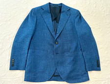 Spier & Mackay Blue Denim Wool Cotton 2pc Suit Contemporary 38S Slim Trousers 33