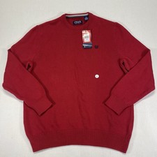 Chaps Men's Classic Fit Cotton Crewneck Sweater NWT Red Size Medium
