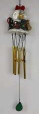 Vintage Christmas CAT KITTEN & MICE Snowglobe Wind Chime  20.5"