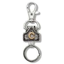 Western Cowboy Letter Keychain Initial Key Chain Key Holder for Belt Purse Ba...