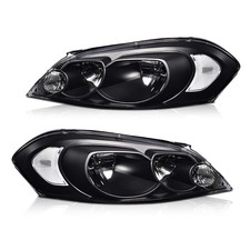 2pc Headlights Assembly for 2006-2013 Chevy Impala Clear Lens Black Housing