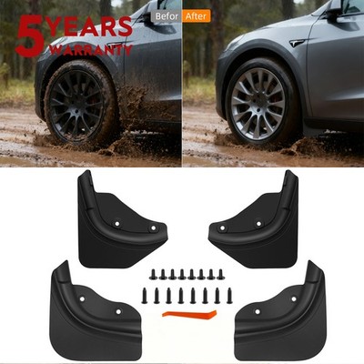 No Drilling No Tape All Weather Mud Flaps For 2025-2026 Tesla Model Y Juniper 4x