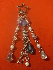 Silver  Blue Key Chain Or Attractive Accessory From A Purse Or Backpack - New