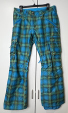 Burton WB Lucky PT Snow/Ski Pants Blue/Green Plaid Women s MEDIUM