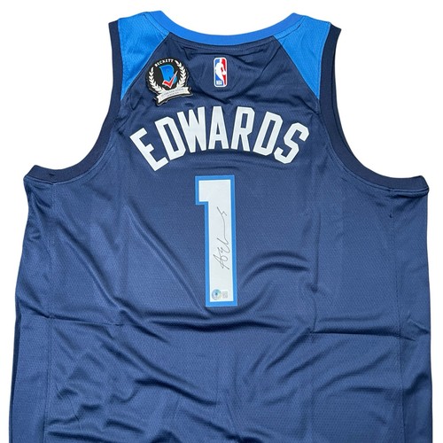 Anthony Edwards Signed Timberwolves Jersey BAS Beckett COA #1