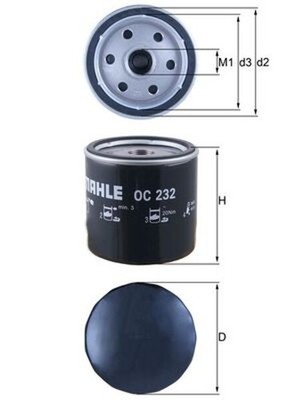 Ölfilter MAHLE OC 232 Anschraubfilter für FORD MAZDA DBW COURIER LDV DNW TRANSIT