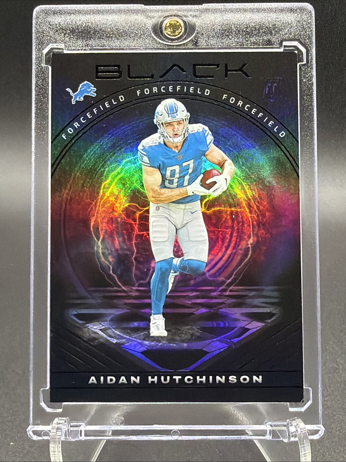 Aidan Hutchinson 2022 Panini Black Forcefield Refractor Rookie! Case Hit! SSP!!