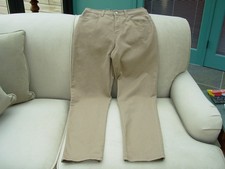 Woman's Faded Glory Tan Stretch Pants Cotton Petite 12 Inseam 29 1/2" Waist 32"
