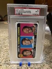 1970-71 Topps Scoring Leaders PSA 7 Alcindor, West And Hayes