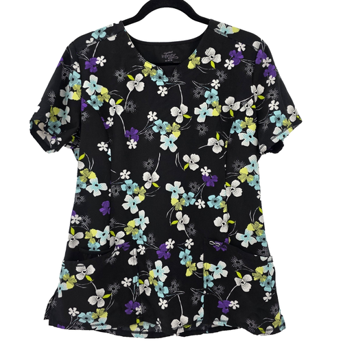 Cherokee Infinity Damen Medium Blumenmuster V-Ausschnitt Peeling Top medizinischer Stil CK609