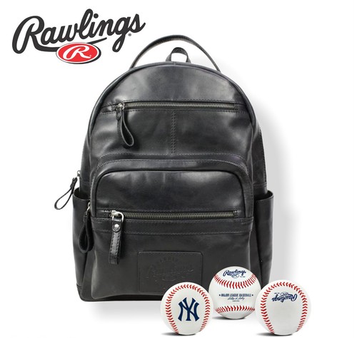 Rawlings Black Leather Backpack w 