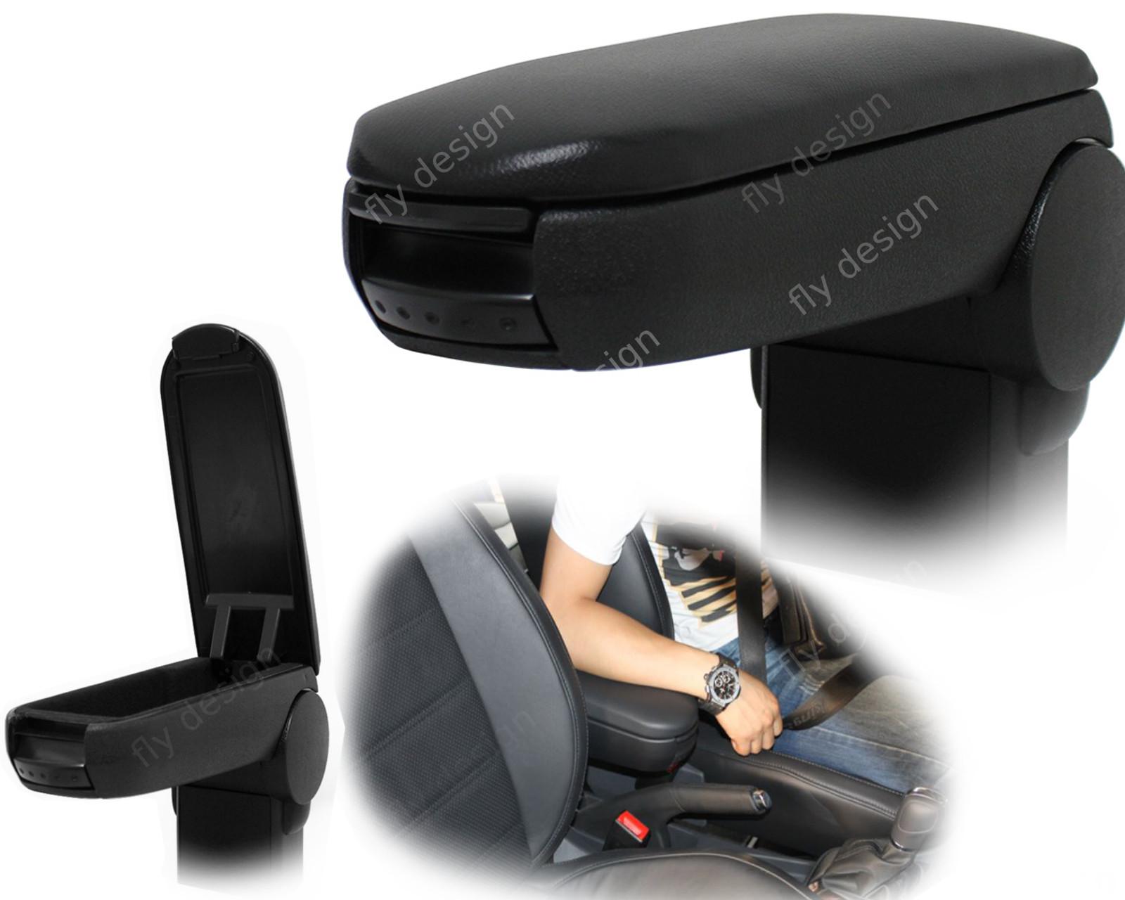 9N2 9N POLO Center Armrest Compatible With 9N3 Black Leather Back Cool Look