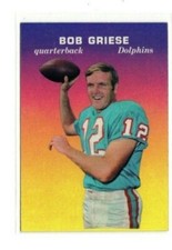 1970 Topps Glossy Football Bob Griese Test Issue #28