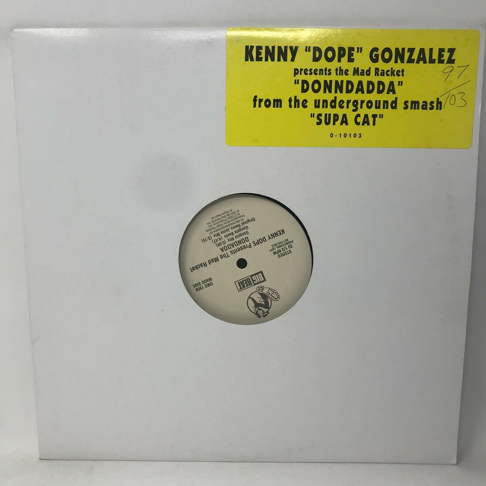 Kenny Dope Dondadda Vinyl Record 1993 Hip Hop Near Mint DMD-1958 Promo |  eBay