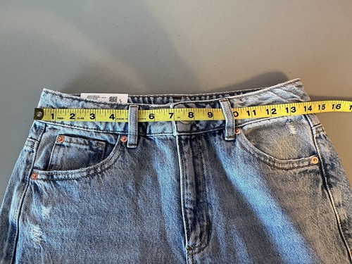 Garage Denim Women’s Jeans 90’s Straight Size 26W. Mid Rise Blue Distressed NWT - Picture 11 of 14