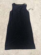 Donna Ricco New York Shift Midi Dress Womens Size 8 Metallic Shimmer Evening
