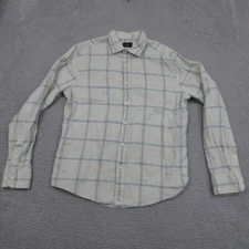 UNTUCKit Shirt Mens M Beige Plaid Linen Casual Tailored Fit Modern Preppy Style