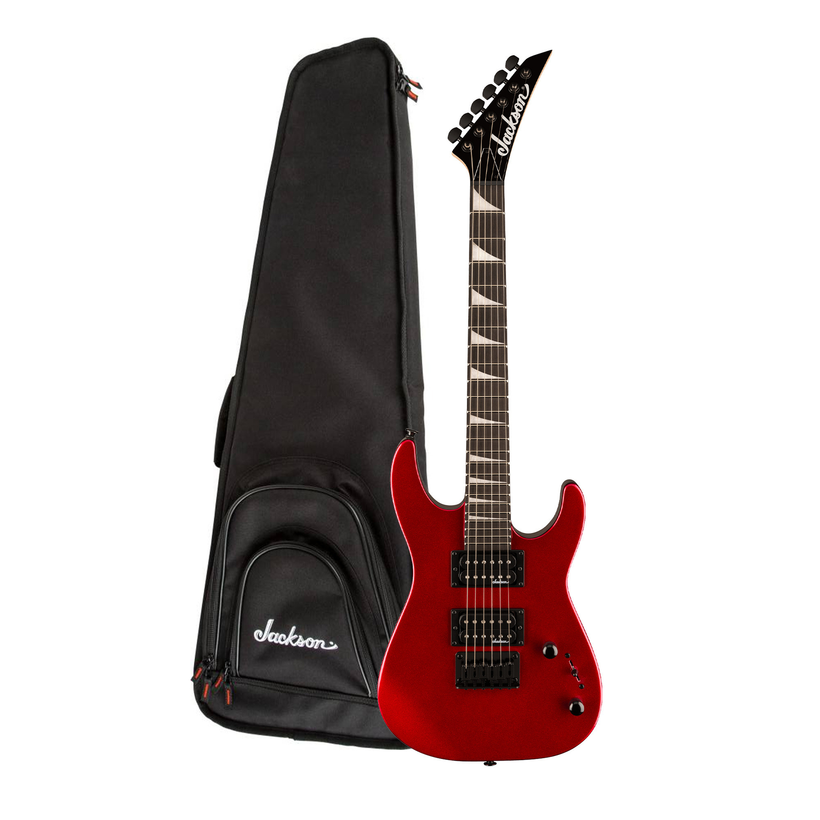 Комплект электрогитар Jackson JS Series Dinky Minion JS1X с 6 струнами красного цвета металлик